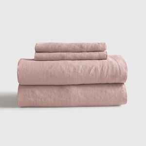 QUINCE European Linen Sheet Set Cal King Dusty Mauve 6183